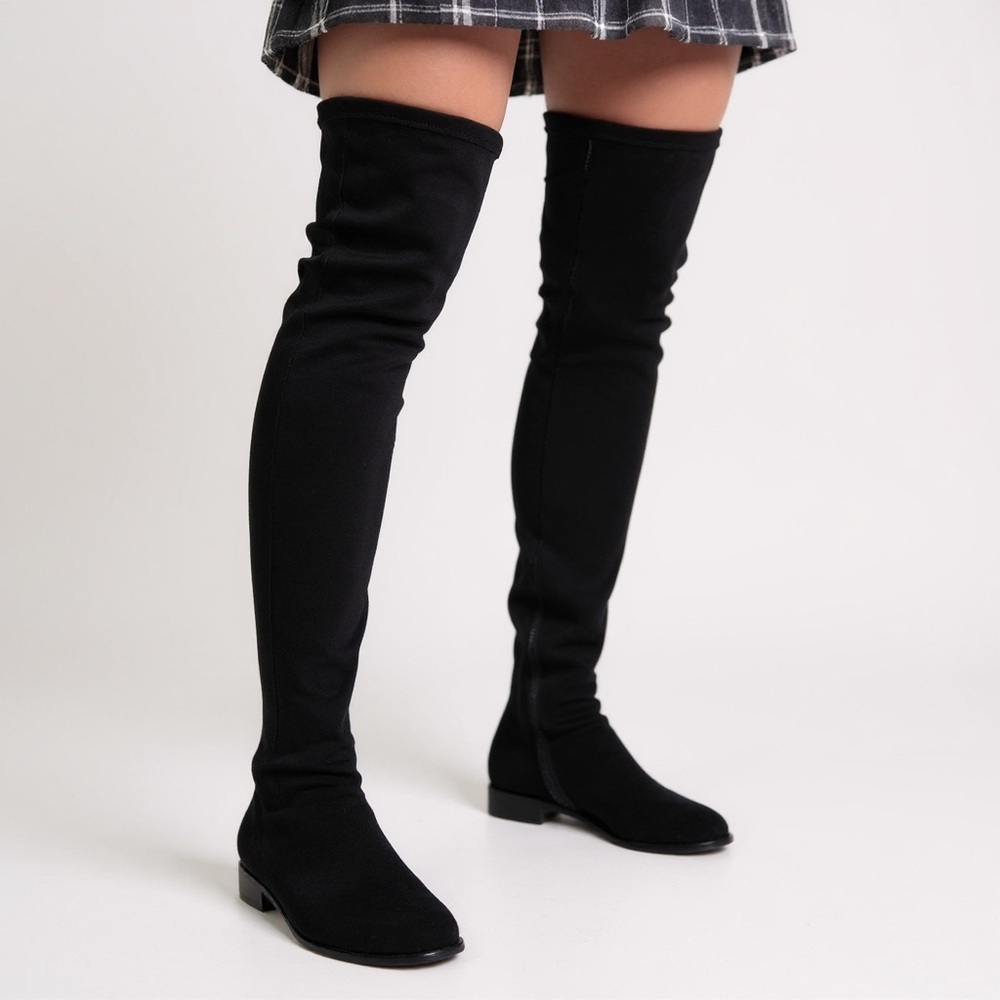Charles by Charles David Gammon Black Suede Over-the-Knee Thigh‎ High Boots Glam